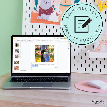 Social Skills Story: Grocery Store Shopping : Editable (Printable PDF ) Social Skills - AdaptEd4SpecialEd